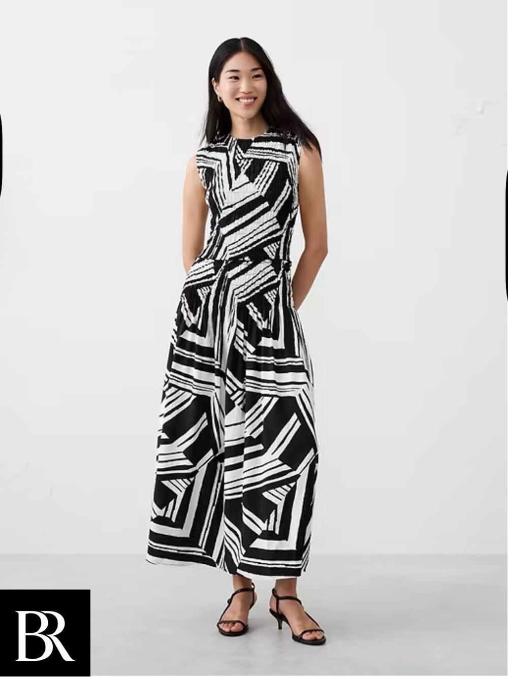 Banana Republic Smocked Bodice Maxi Dress